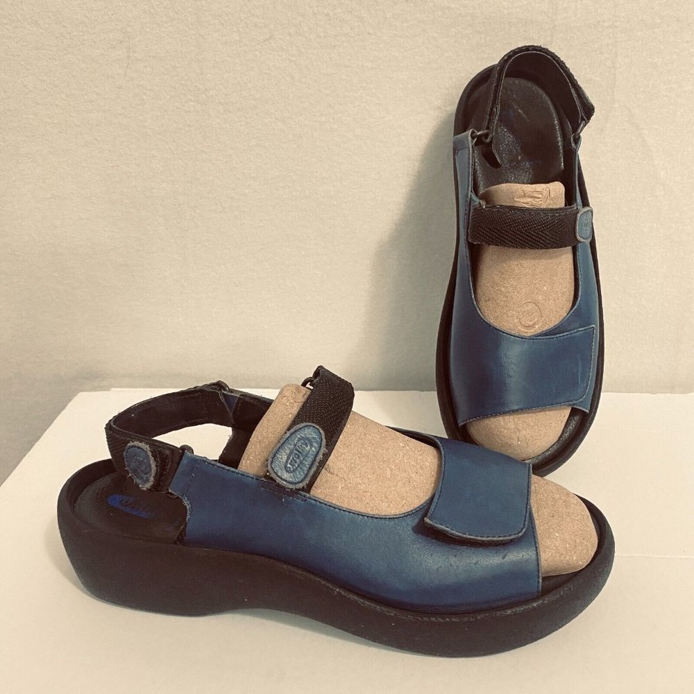 Wolky Jewel Leather Walking Sandals Slingback 3204 Blue Women's 42 - US/11